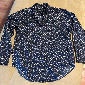 Escada Sport Button Up Long Sleeve top golf theme